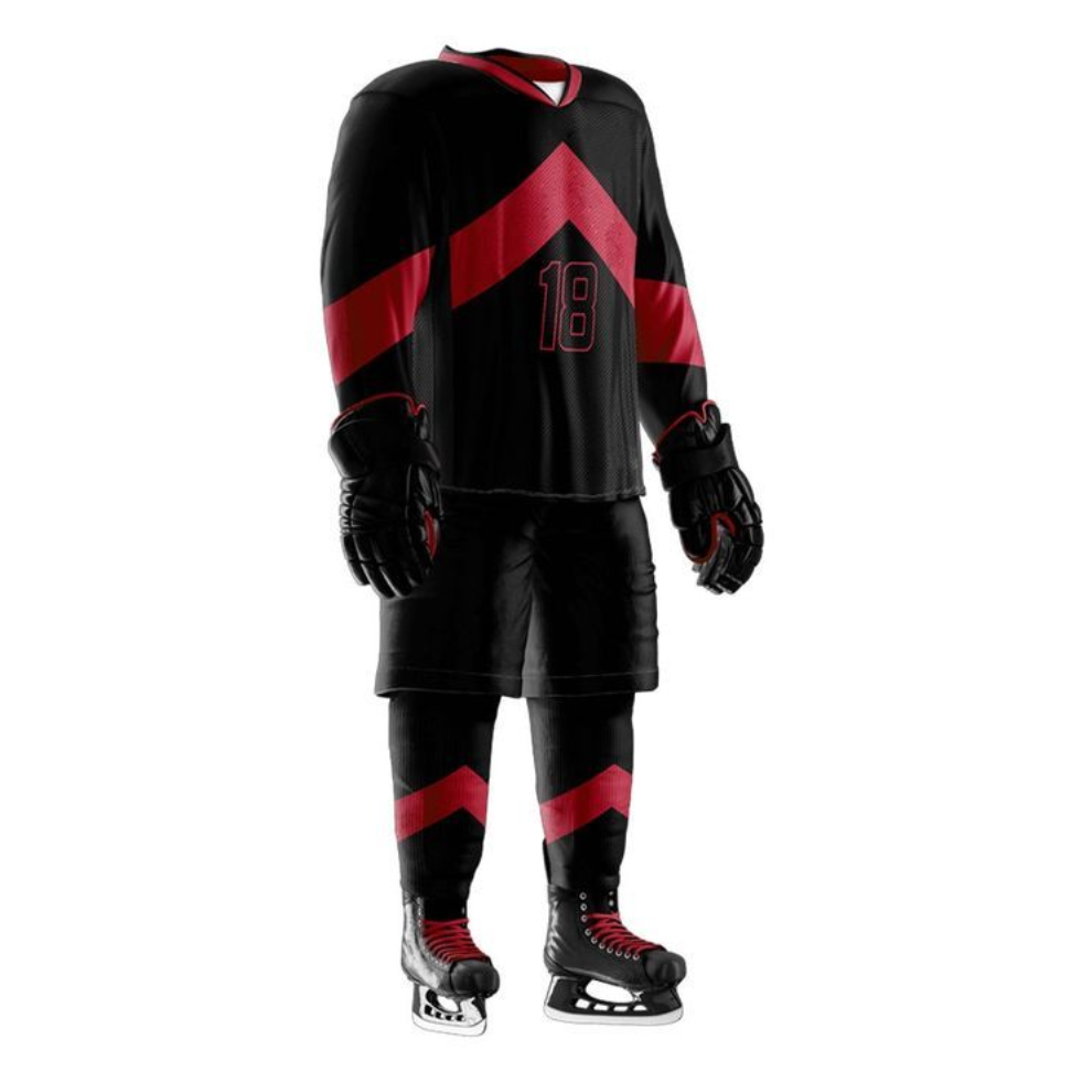 ICE HOCKEY UNIFORM BLACK & RED