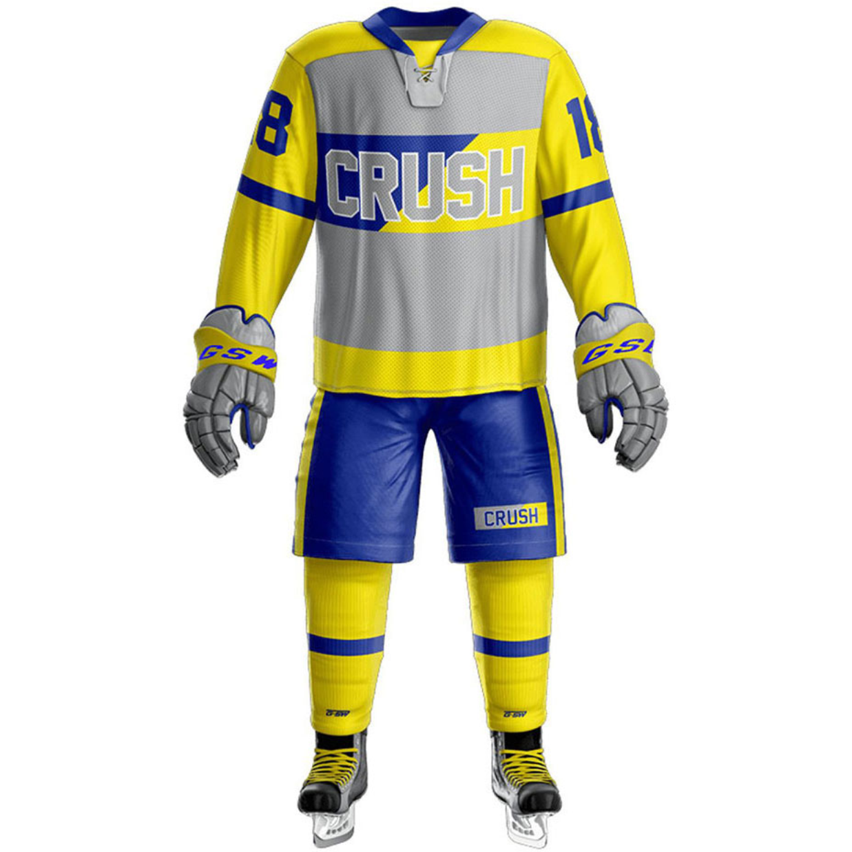 ICE HOCKEY UNIFORM YELLOW & BLUE