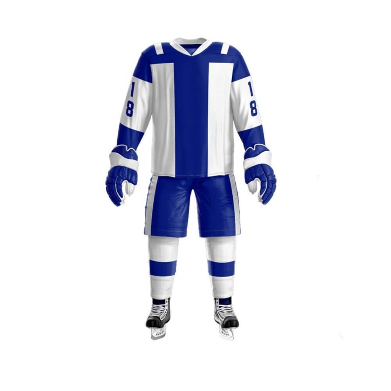 ICE HOCKEY UNIFORM WHITE & BLUE