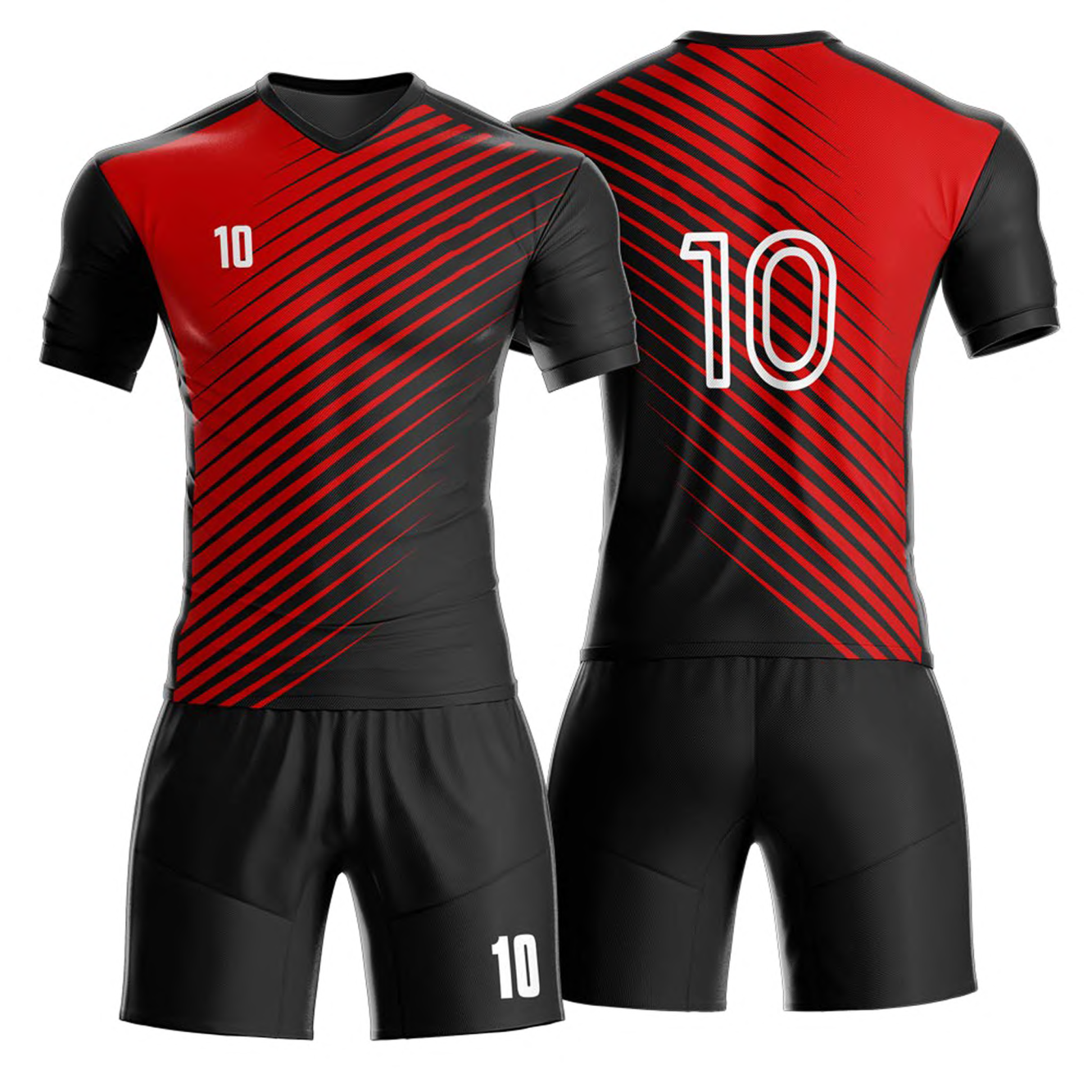 SOCCER UNIFORM BLACK & RED