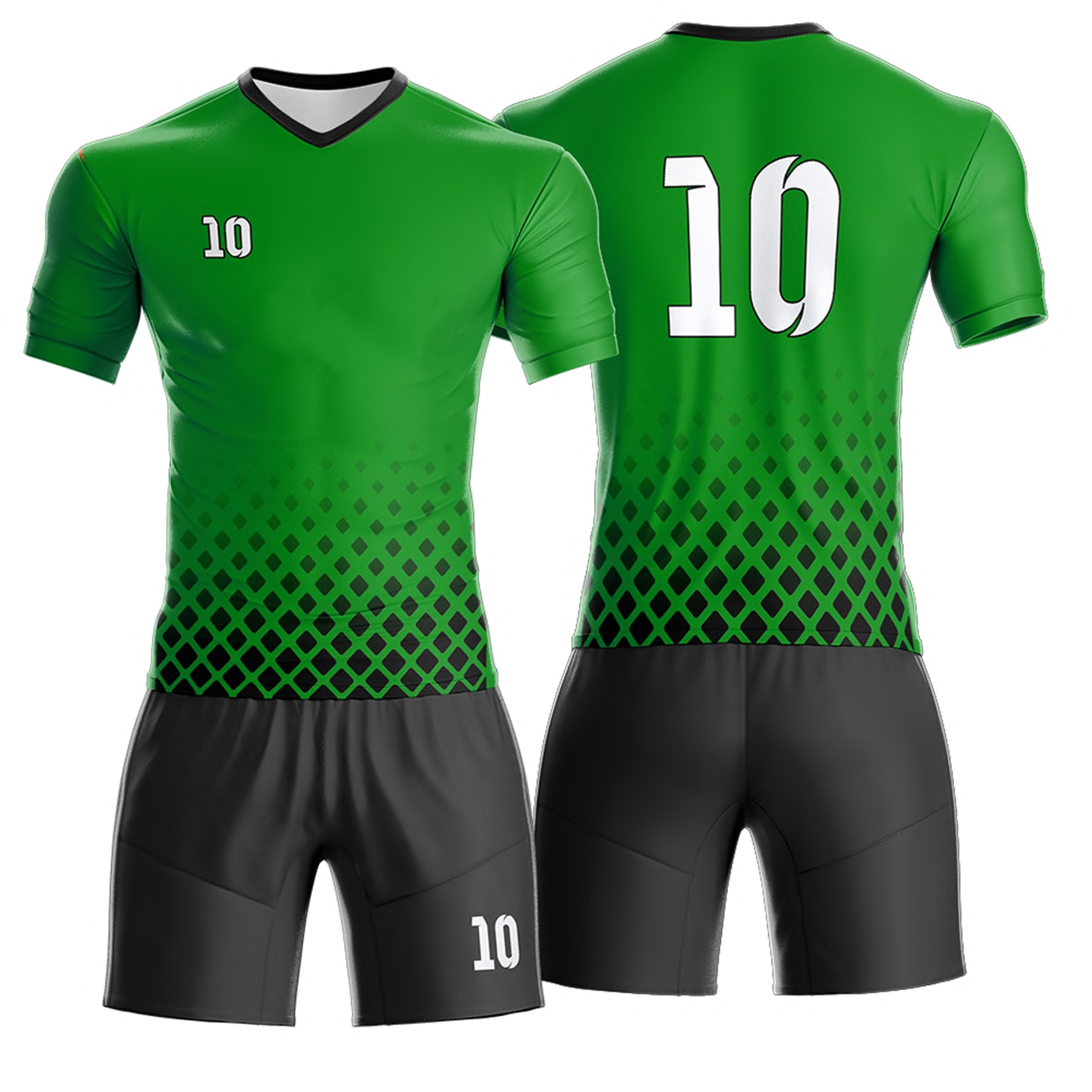 SOCCER UNIFOM BLACK & GREEN