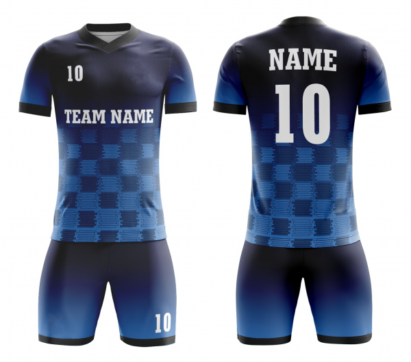 SOCCER UNIFORM BLACK & BLUE